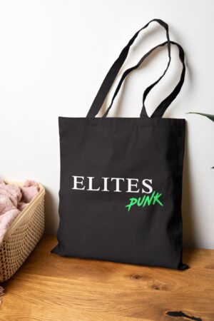 ELITES Punk Black Canvas Tote Bag | Green