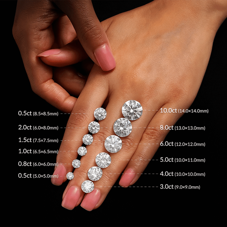 Diamond Moissanite Sizes
