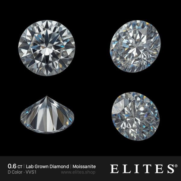 ELITES 0.6ct Moissanite Loose Stone 5.5mm
