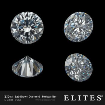 ELITES 2.5ct Moissanite Loose Stone 8.5mm