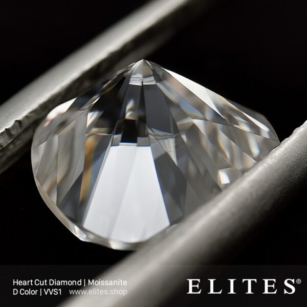 ELITES Moissanite Heart Cut D Color VVS1 Stone 0.5ct - 5.0ct