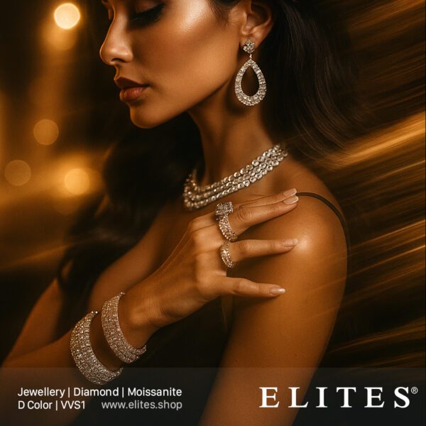 ELITES Moissanite Jewelry Jewellery D Color VVS1 Gemstone